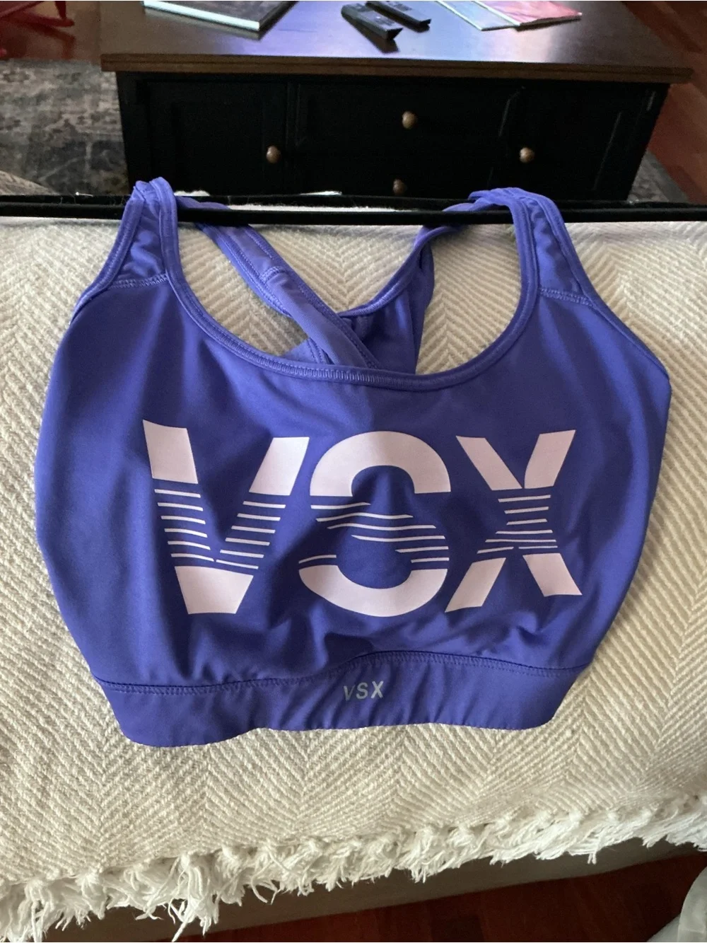 SOLD VSX Purple Sports Bra with White Logo - Picture 2 of 3